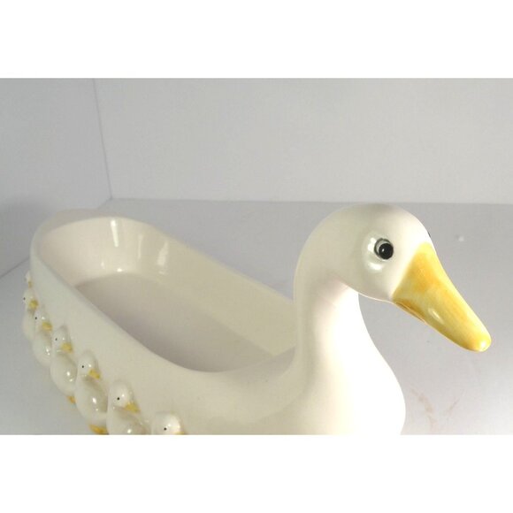Fitz and Floyd Ceramic Duck/Goose Serving Vessel With Ducklings/Goslings For Tre - Picture 6 of 9